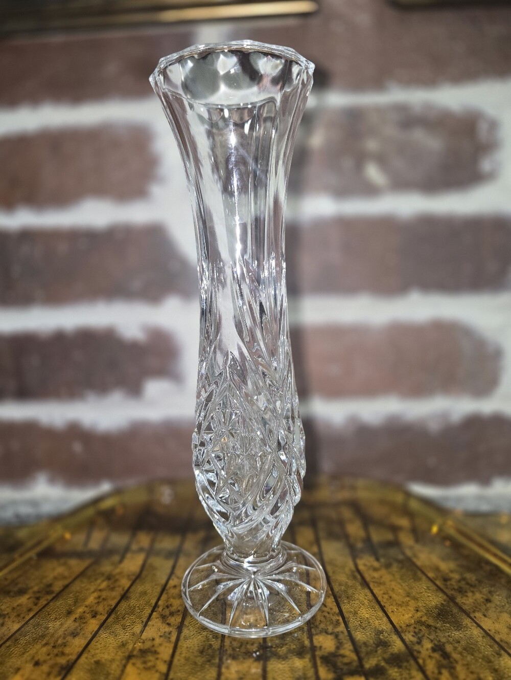 Crystal Glass Vase 8 3/4 Inch